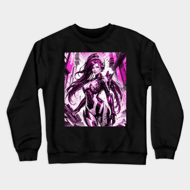 Gundam girl armored in the future anime lover Crewneck Sweatshirt by NIKA13